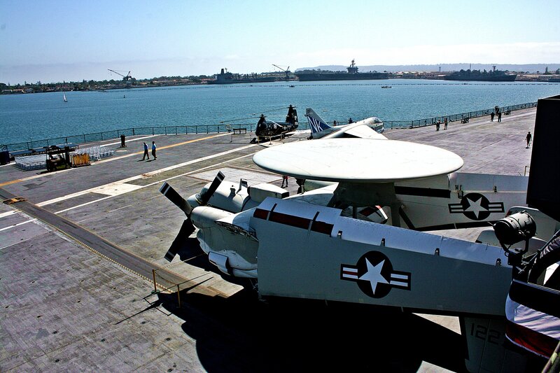 Aircraft on Aircraft Carrier Deck — Gray