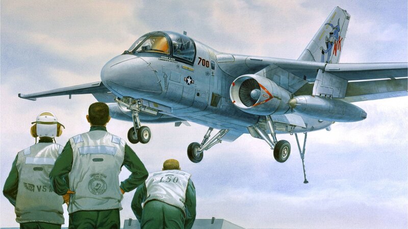 Aircraft on an aircraft carrier