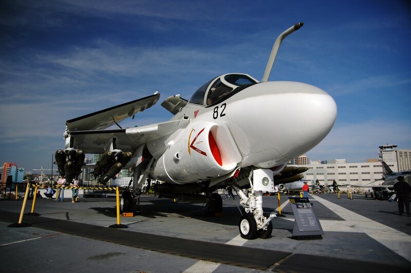 Aircraft on an aircraft carrier deck
