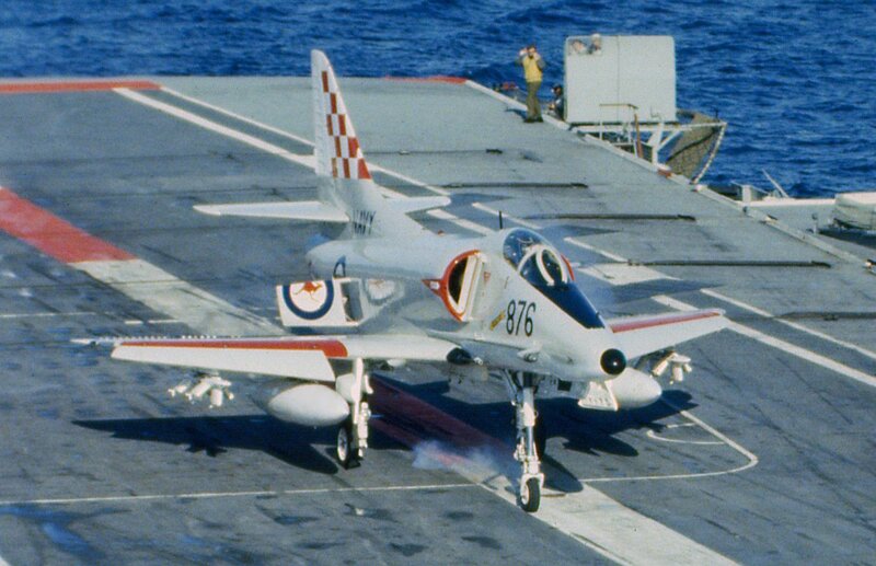 Aircraft on an aircraft carrier deck