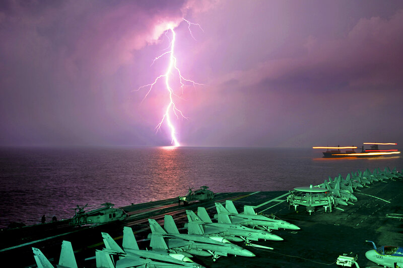 Aircraft on Carrier Deck — Purple
