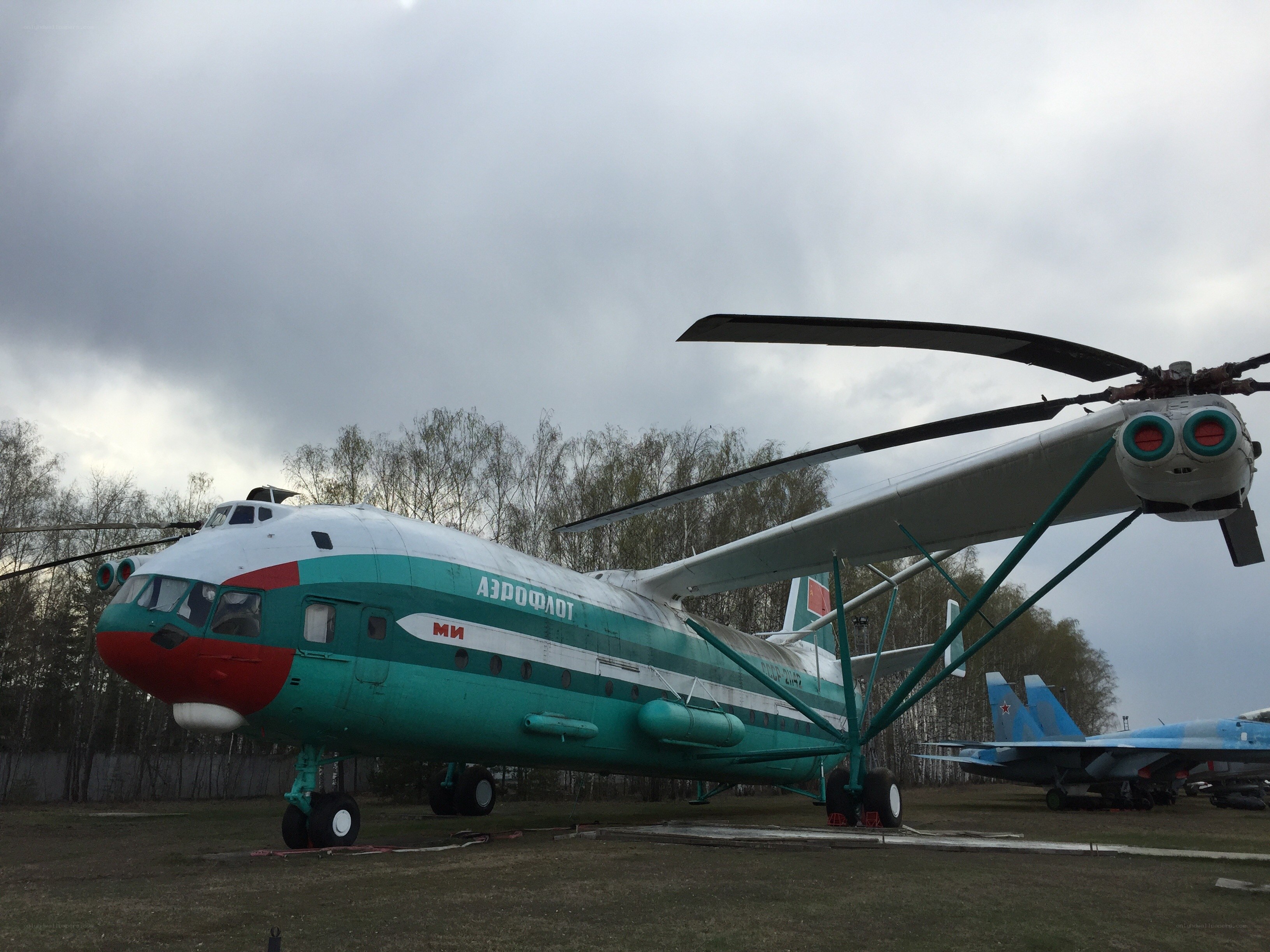 Aircraft on display at a museum