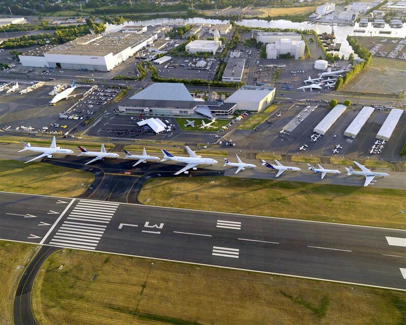 Aircraft on Tarmac — Gray