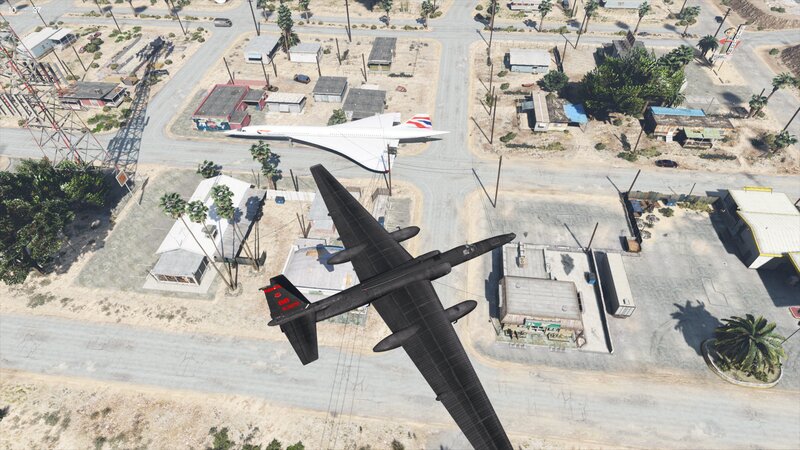 Aircraft over Desert Town