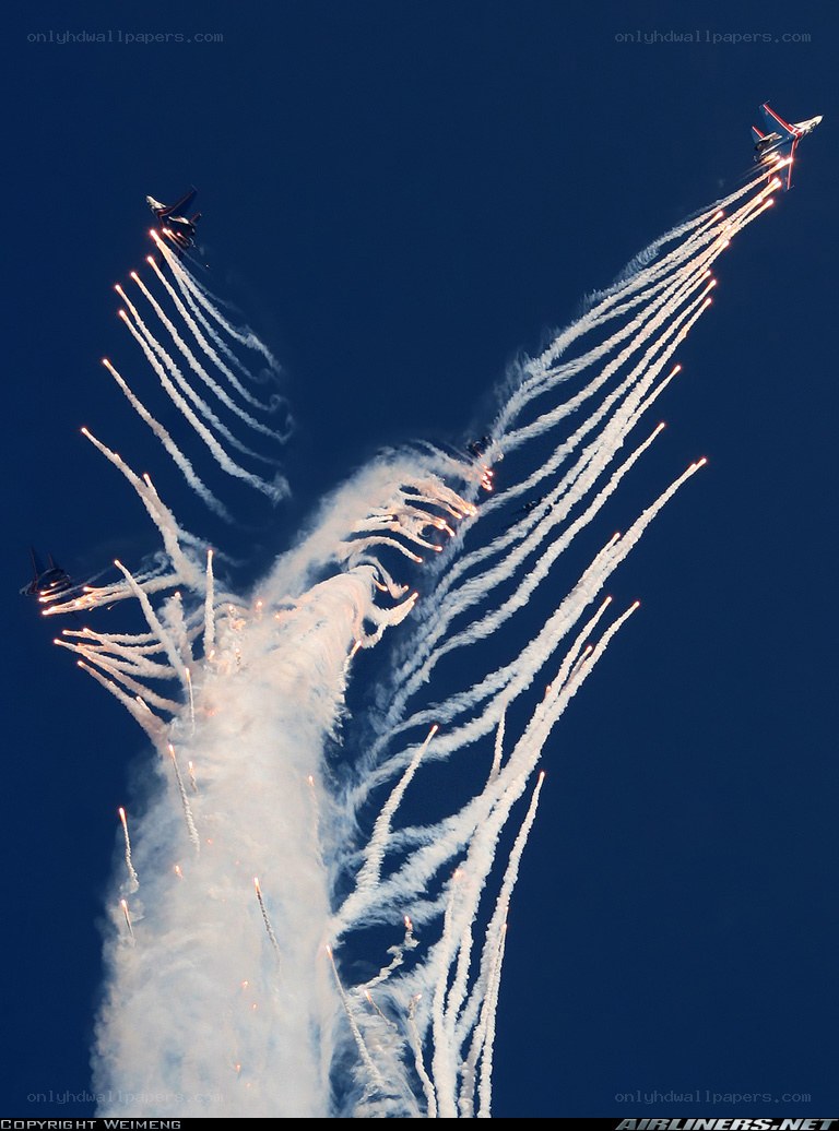 Aircraft performing aerial display