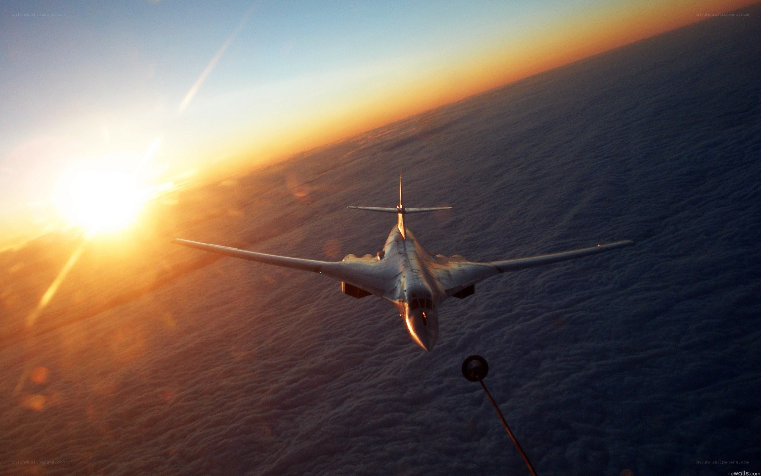 aircraft refueling at sunset