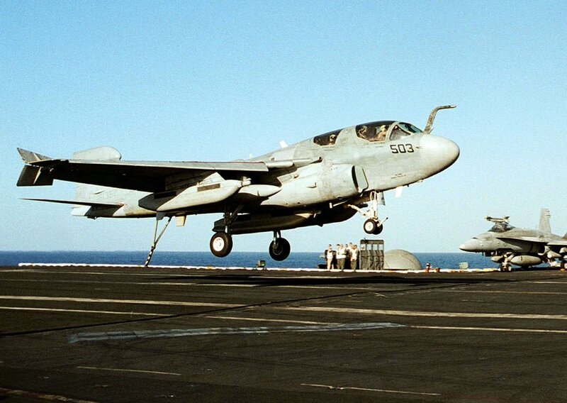Aircraft taking off from aircraft carrier