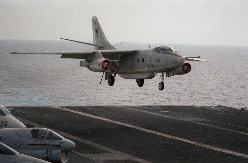 Aircraft taking off from aircraft carrier
