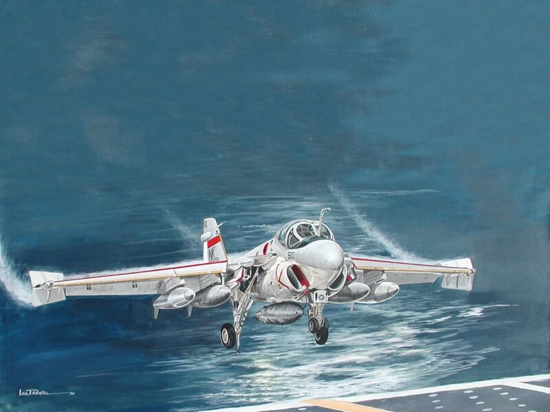 Aircraft taking off from aircraft carrier