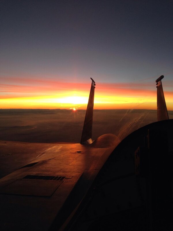 Aircraft Wing at Sunset