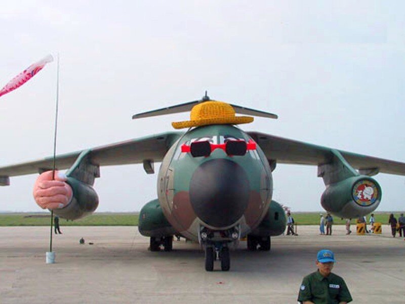 aircraft with cartoon decorations