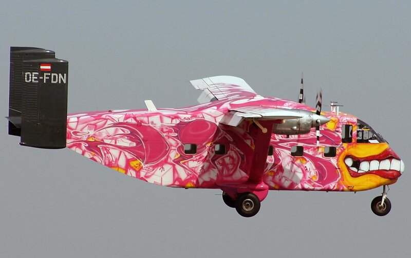 Aircraft with Graffiti Design