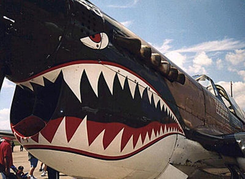 Aircraft with Shark Mouth — Black