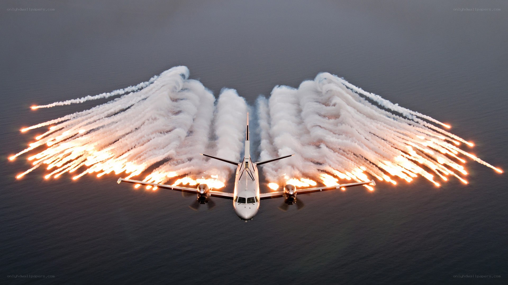 aircraft with smoke trails
