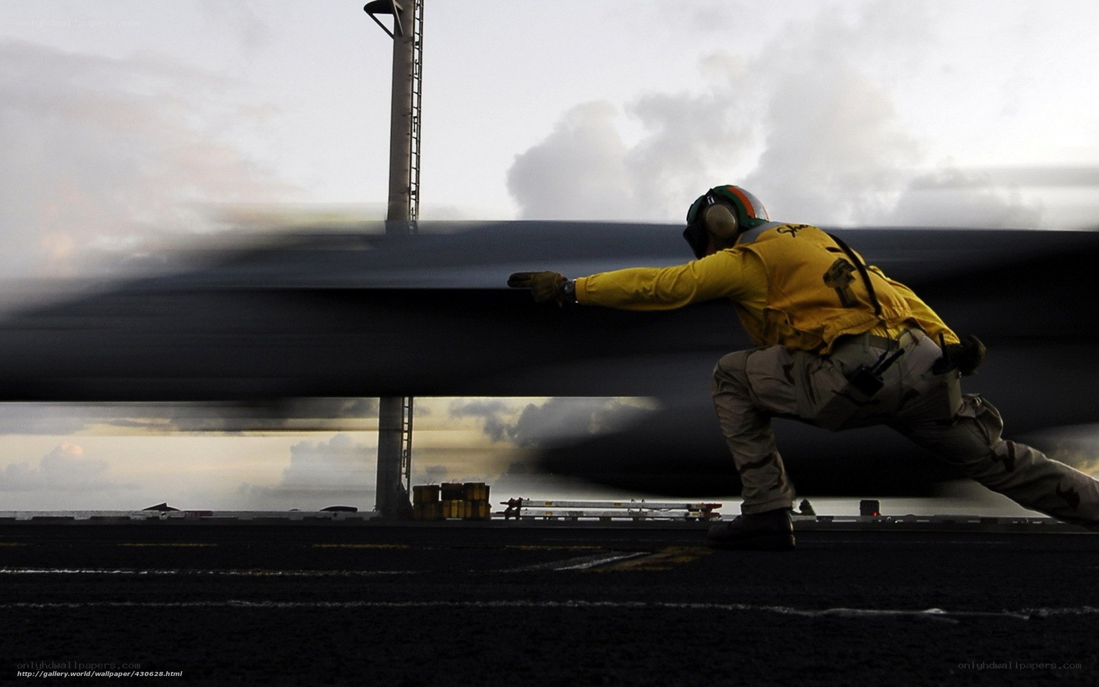Aircrew on aircraft carrier deck