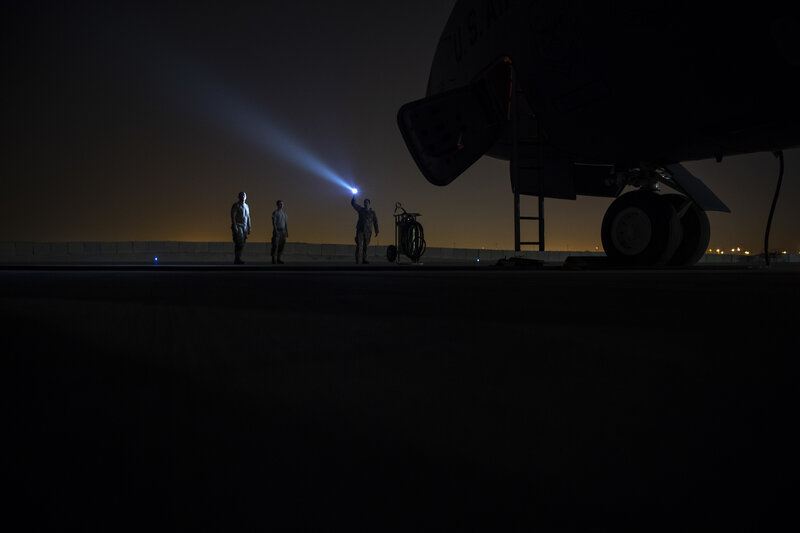 Airmen Near Aircraft