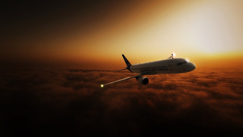 Airplane Above Clouds — Orange, Dramatic, Sunrise