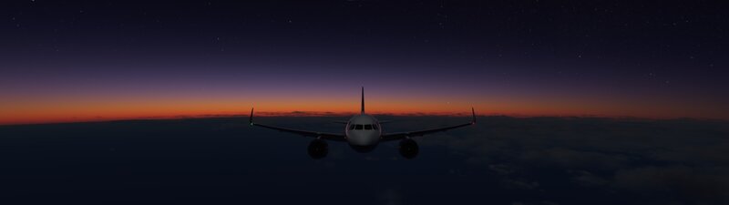 Airplane Above Clouds — Purple, Serene