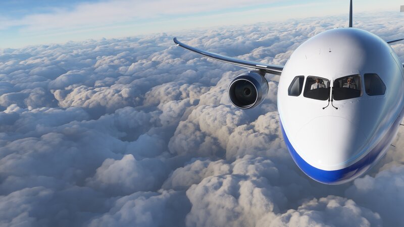 Airplane Above Clouds — White, Serene