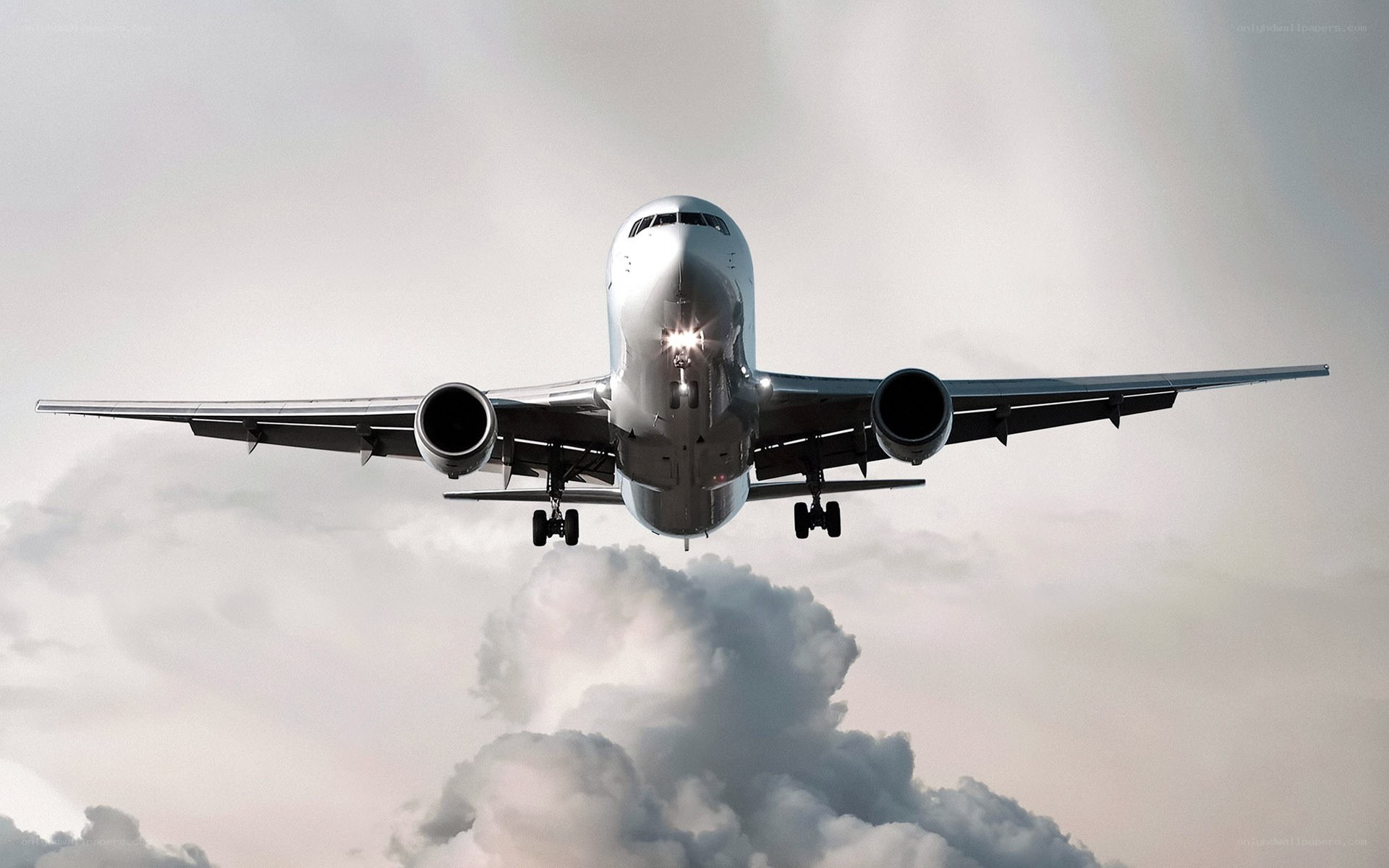 Airplane approaching for landing