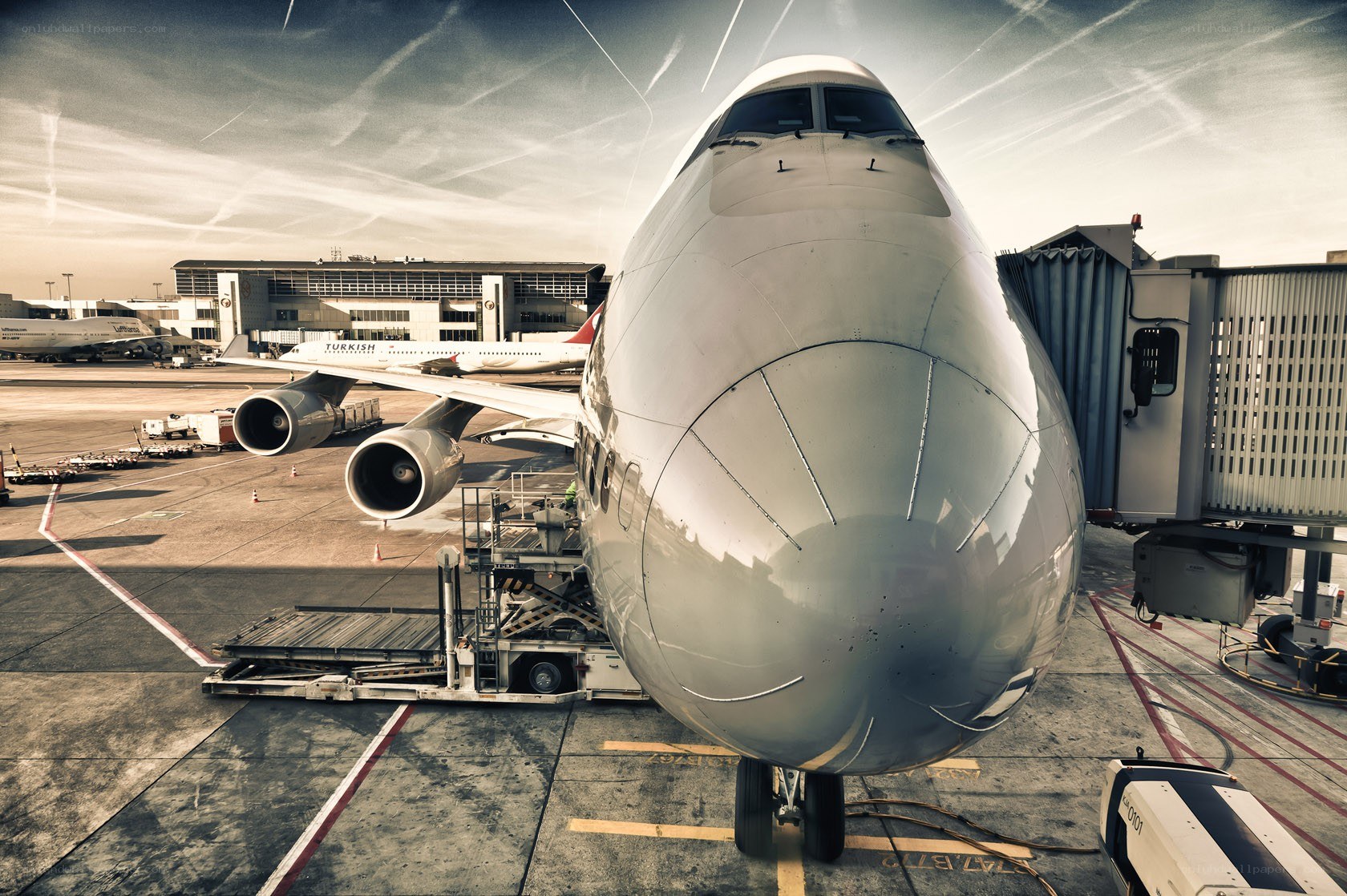 Airplane at airport gate