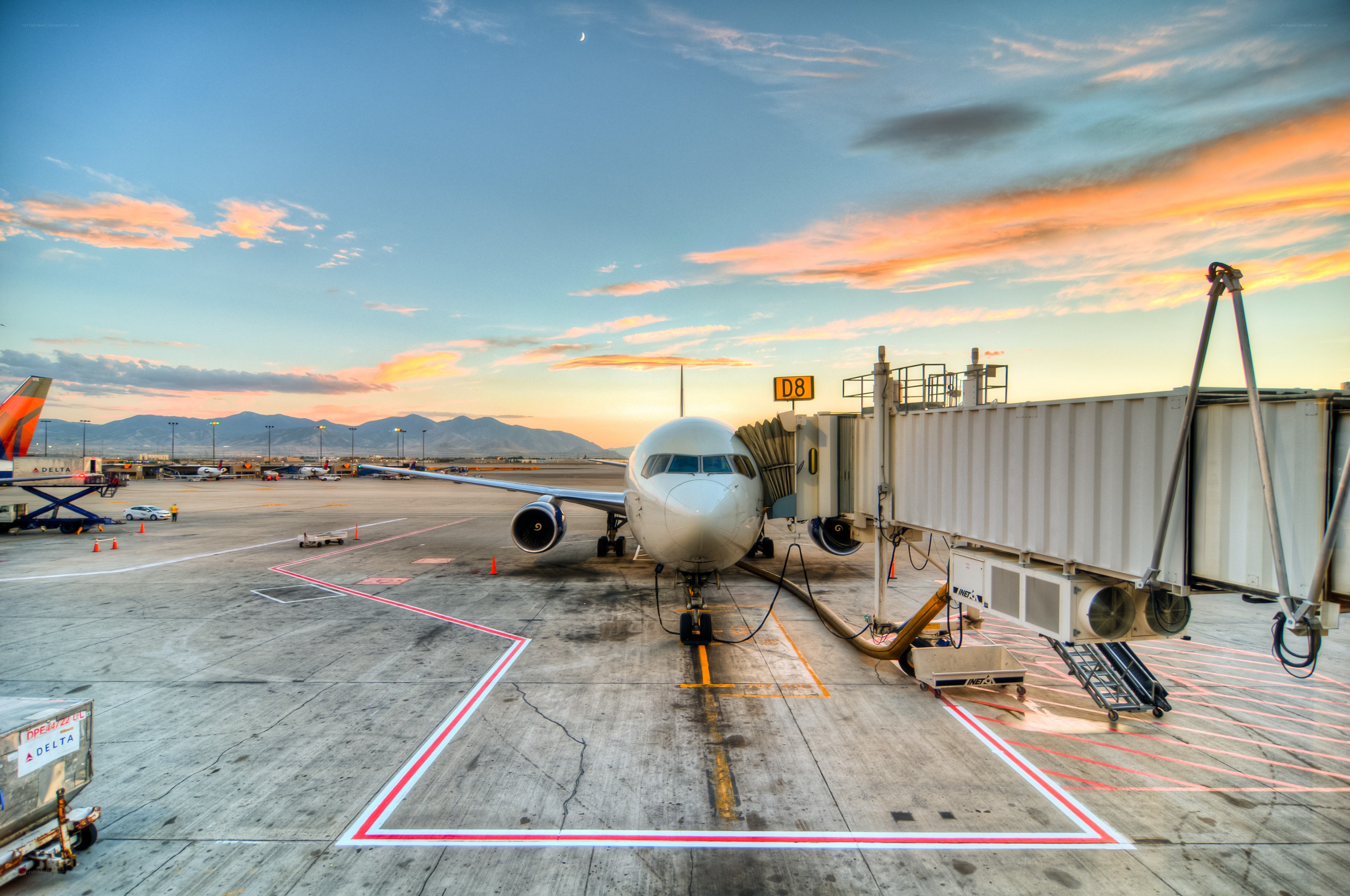 Airplane at airport gate