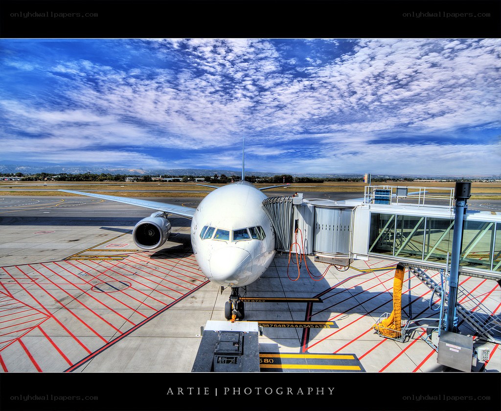 Airplane at airport gate