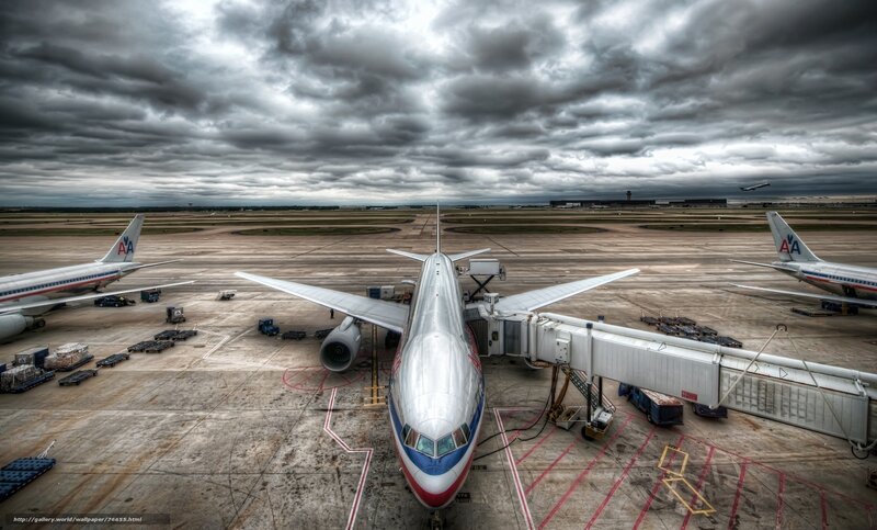 Airplane at airport gate