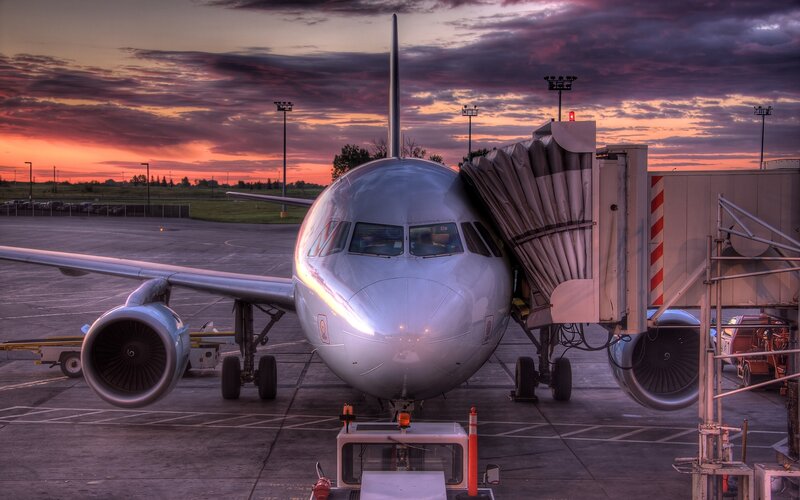 Airplane at Gate — Purple
