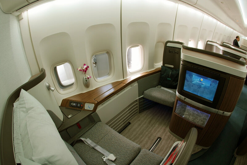 Airplane Business Class Cabin — White