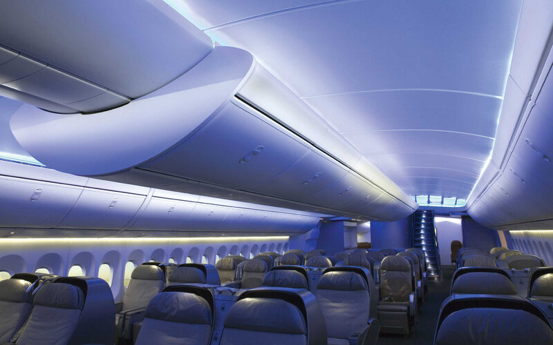 Airplane Cabin Interior — Blue
