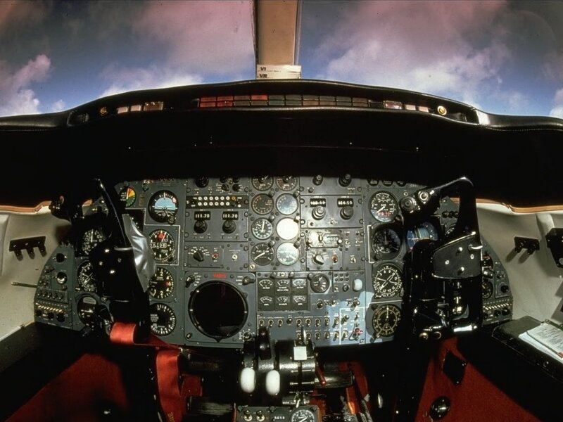 Airplane Cockpit — Black, Dramatic, Photograph