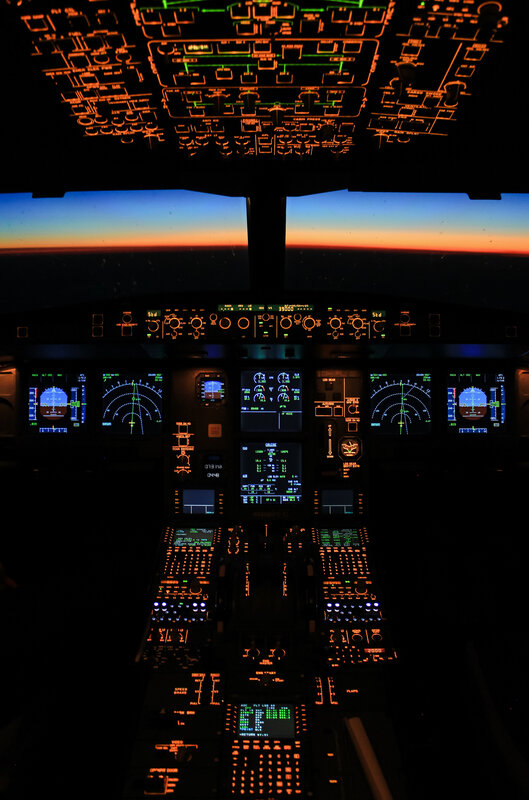 Airplane Cockpit — Black, Dramatic