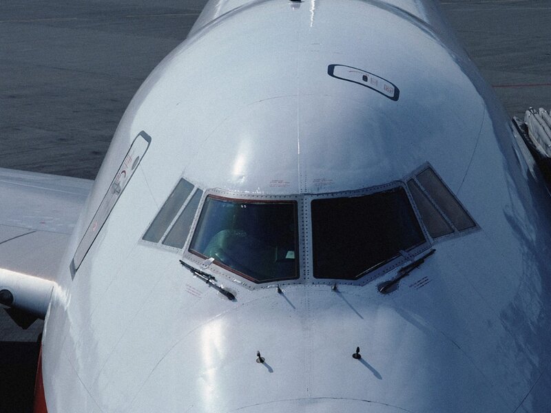 airplane cockpit front view