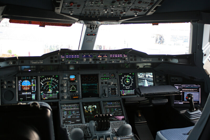 Airplane cockpit interior