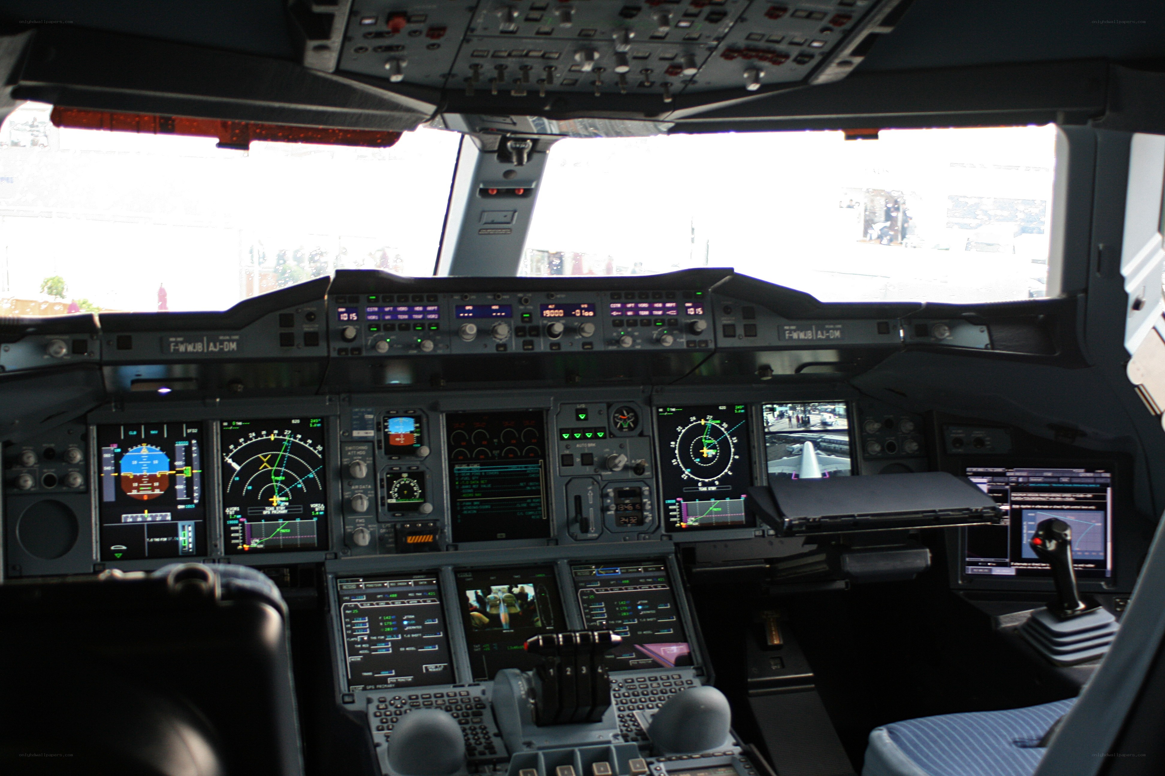 Airplane cockpit interior