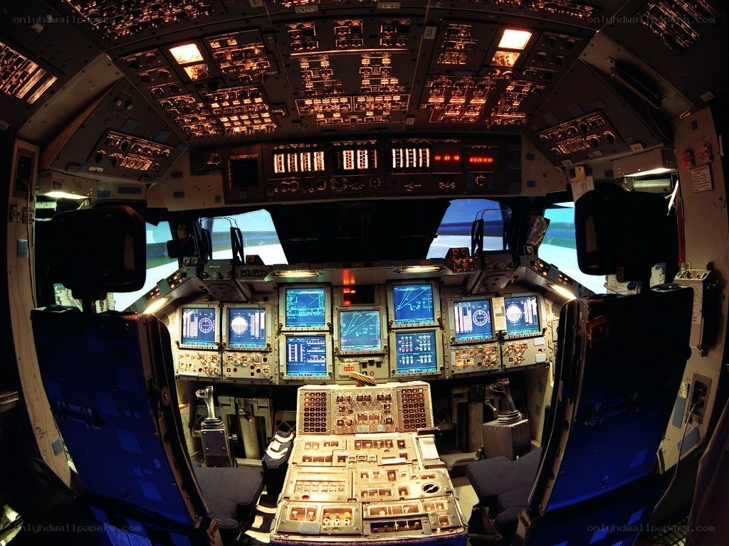 Airplane cockpit interior