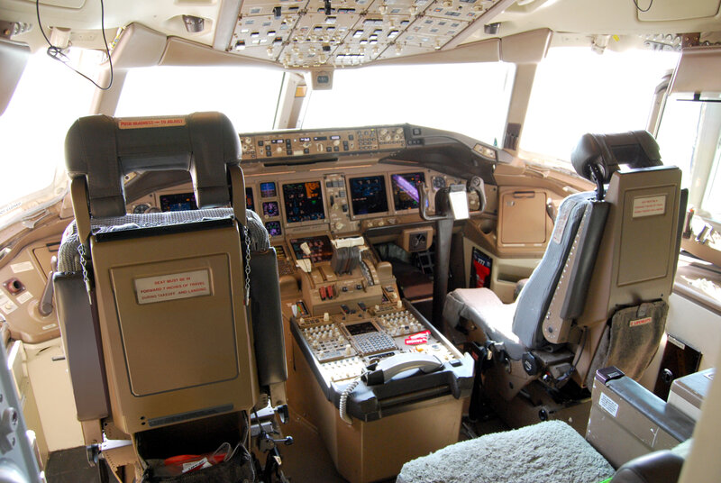 Airplane cockpit interior