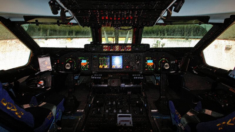 Airplane Cockpit Interior — Black, Technical