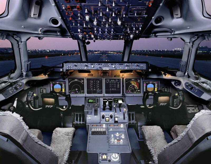 Airplane Cockpit Interior — Gray, Calm