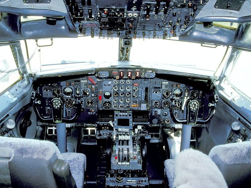 Airplane Cockpit Interior — Gray, Functional