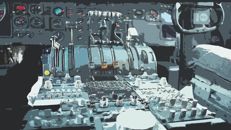 Airplane Cockpit Interior — Gray