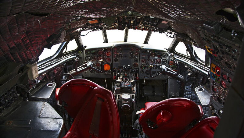 Airplane Cockpit Interior — Red