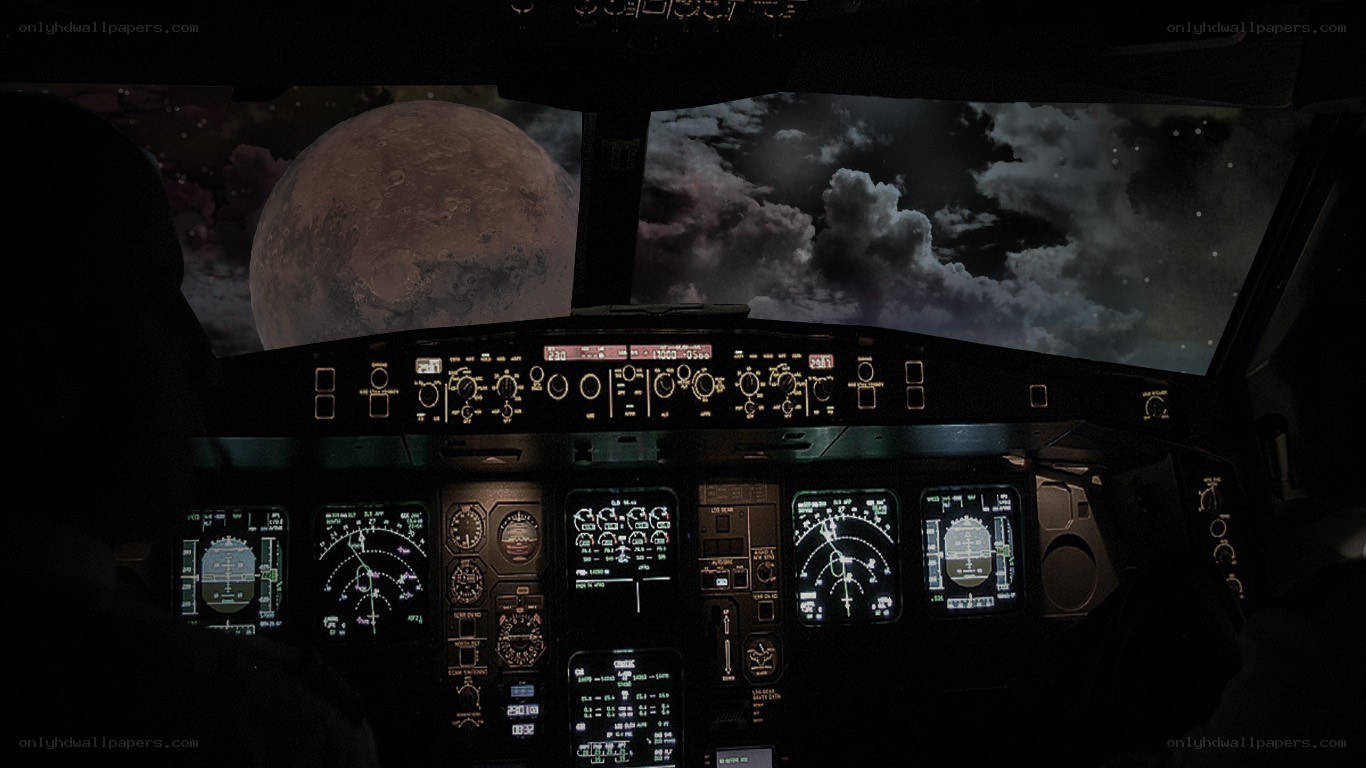 airplane cockpit view
