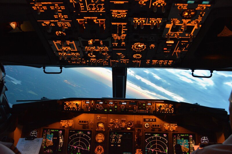 Airplane Cockpit View — Black, Calm