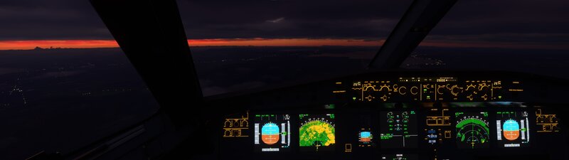 Airplane Cockpit View — Black, Serene