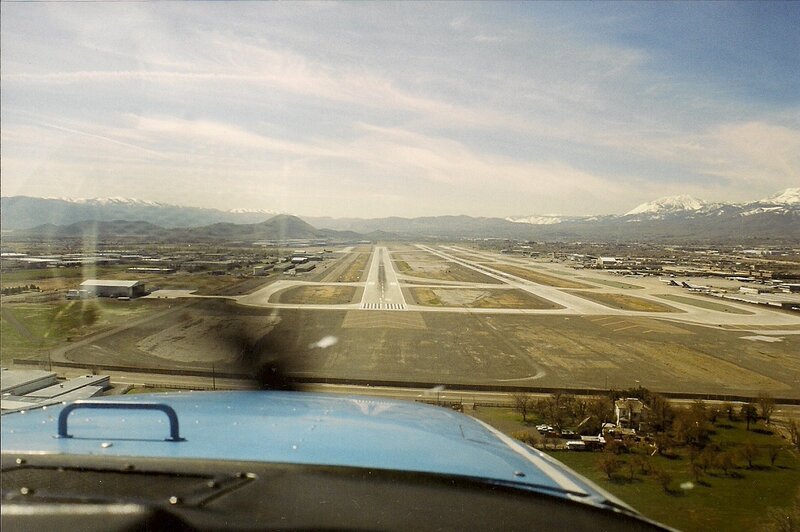 Airplane Cockpit View — Blue