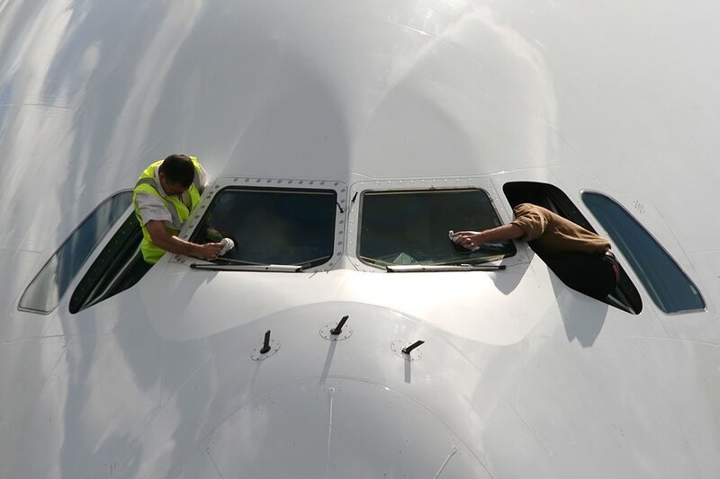Airplane Cockpit Windows — White