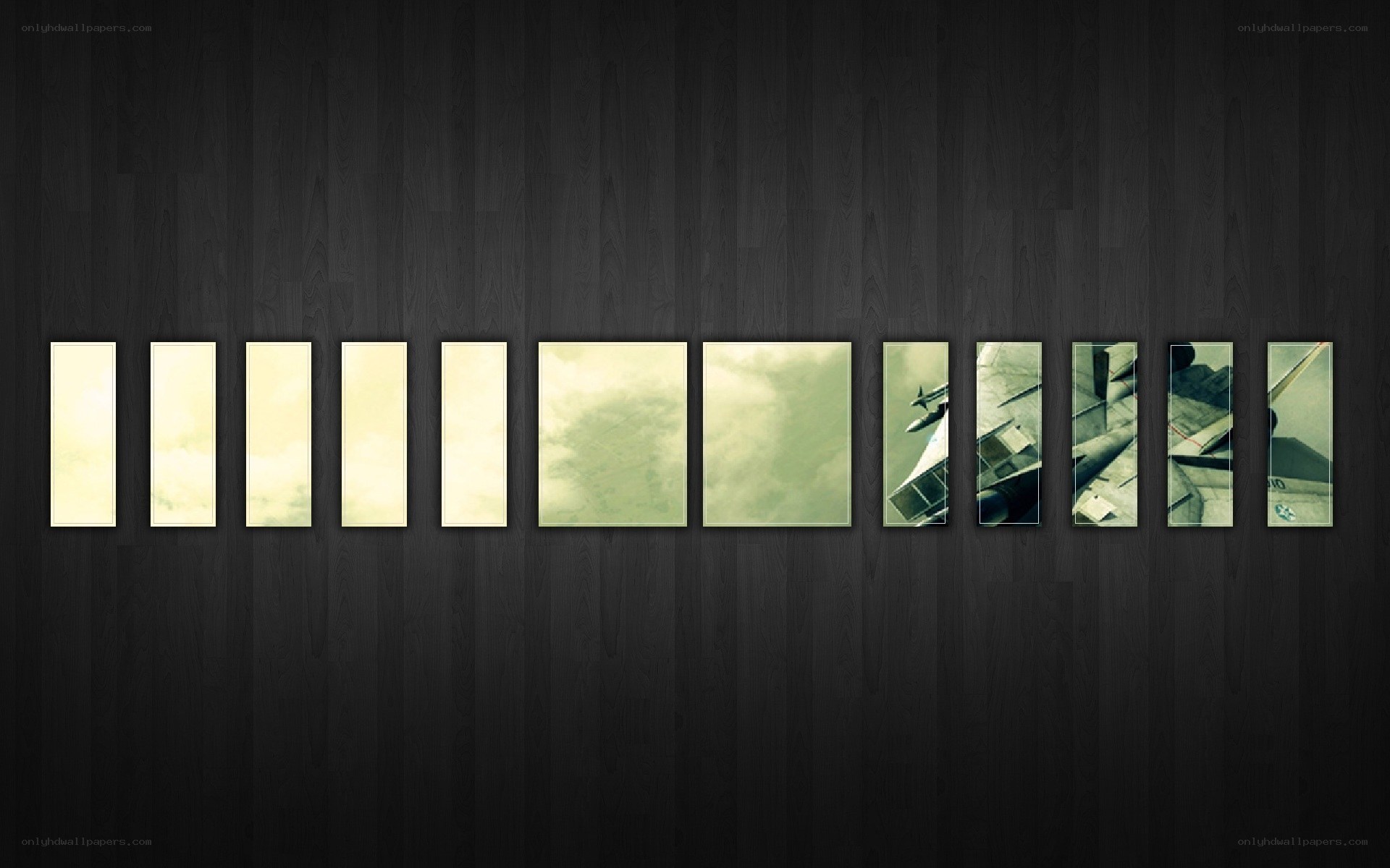 Airplane collage on wood