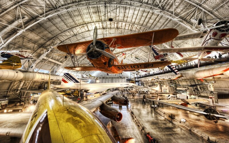 Airplane Collection in Hangar